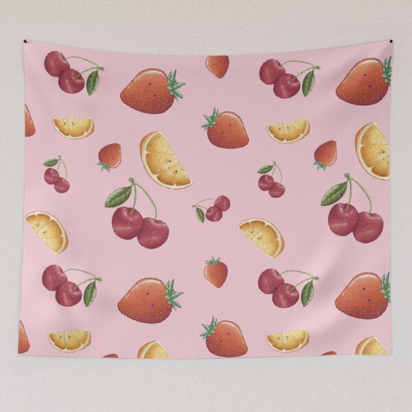 Item preview, Cute strawberry,cherry and orange  fruit pattern  designed and sold by AliciaBarten.