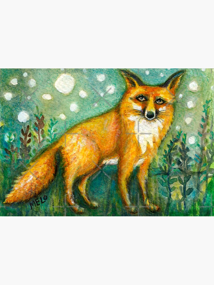 Portrait of Wise Fox, Wildlife art, orange animal, meloearth art by meloearth