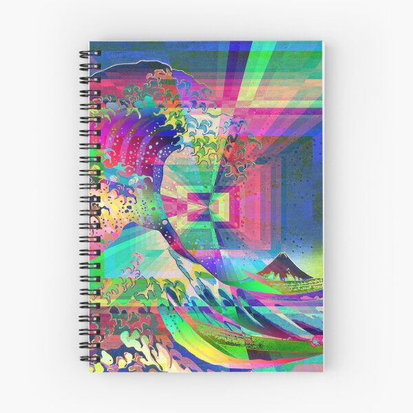 Item preview, Trippy Great Wave Of Kanagawa - Eighties Retro Artwork designed and sold by Dator-Abstracts.