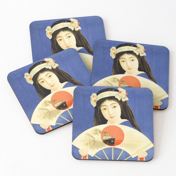Item preview, TOYO KISEN KAISHA Oriental Steam Ship Company Woman with Fan Vintage Advert designed and sold by retroposters.
