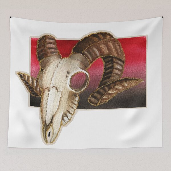 Item preview, Watercolor Ram Skull designed and sold by KatieMacArts.