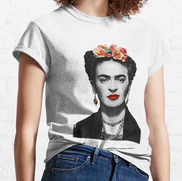 Frida Kahlo Portrait Black And White Classic T-Shirt