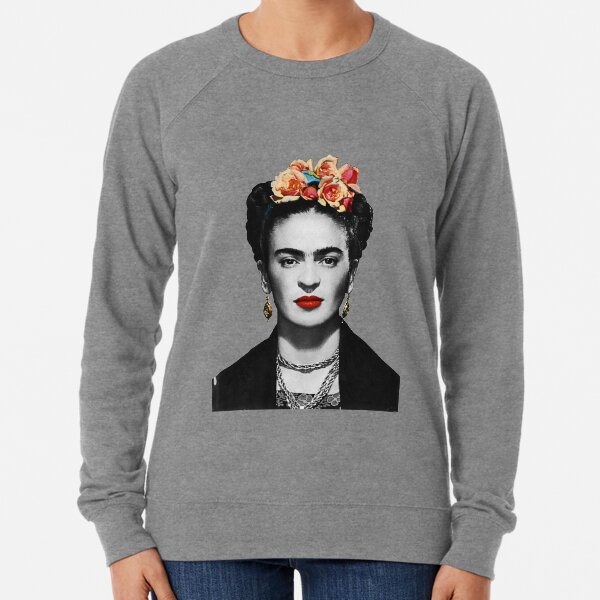 Frida Kahlo Portrait Black And White Lightweight Sweatshirt