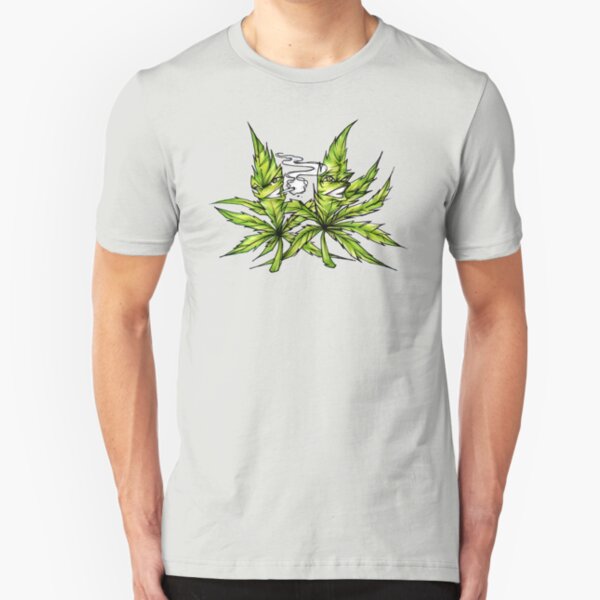 Best Buds Cannabis Friends Weed BFF Smoking Hemp Slim Fit T-Shirt