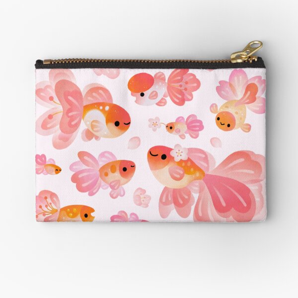 Cherry Blossom Goldfish 2 Zipper Pouch