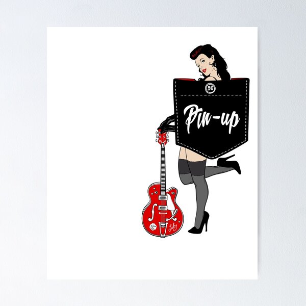 Rockabilly Style Pin Up Girl Guitar Dice Vintage Classic Rock and Roll  Music Poster for Sale by MemphisCenter