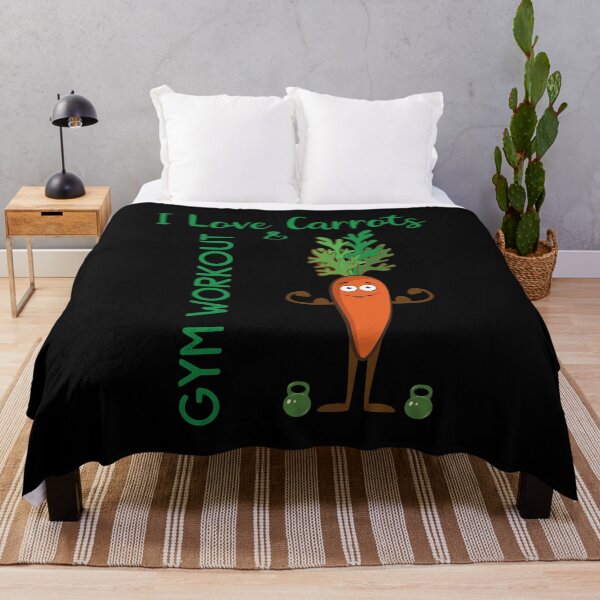 Item preview, I Love Carrots & Gym Workout Fitness Vegan Veggie Funny Gift designed and sold by FunnySunny T-Shirts.