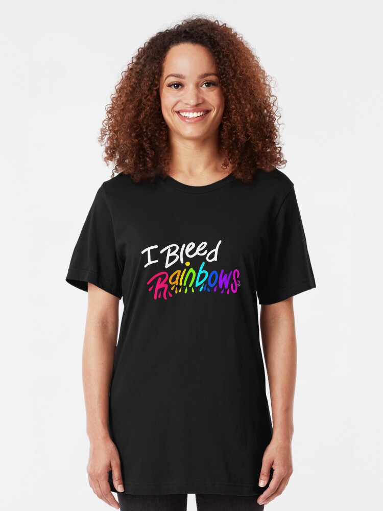 Alternate view of I Bleed Rainbows Slim Fit T-Shirt