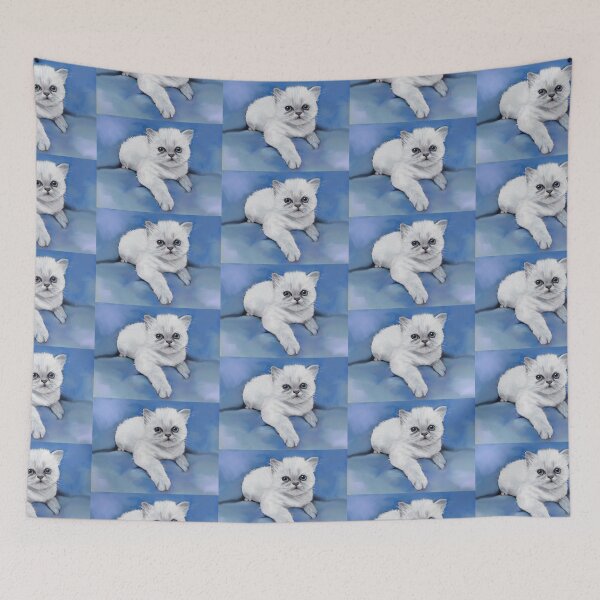 Item preview, Himalayan Kitten: Original Pastel Painting, White Cat, Blue-Eyed Cat designed and sold by JoyfulWhimsy.