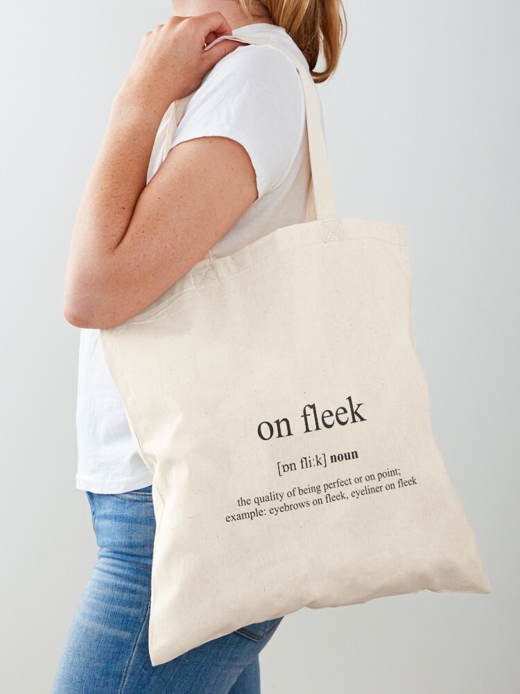 Tote bag avec l uvre On Fleek au point Definition Collection de dictionnaires de l artiste Designschmiede Redbubble