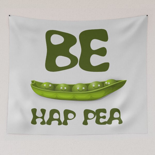 Item preview, Be hap pea, cute peas in a row designed and sold by NerdySherds.