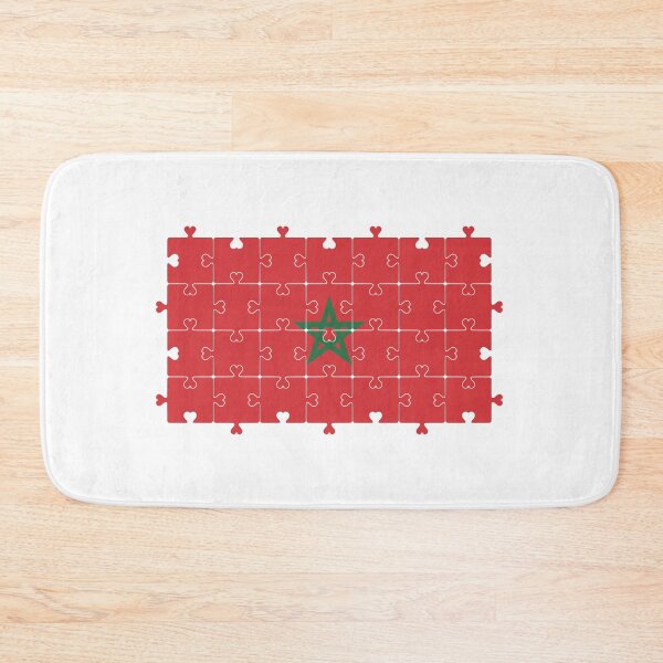 Item preview, Autism Heart Jigsaw Puzzle of Moroccan Flag  designed and sold by Chakibalami.