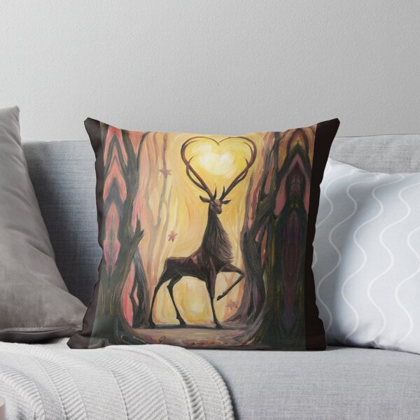 Item preview, Heart shaped antlers painting art designed and sold by Junkyardmax.