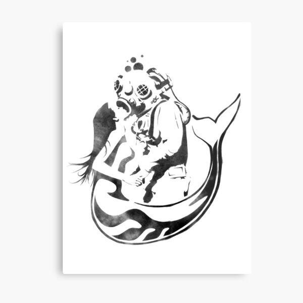 Item preview, Mermaid and Diver Stencil designed and sold by Equal-Opposite.