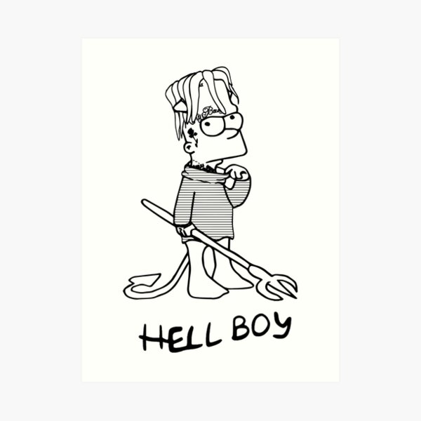 hellboy lil peep drawing