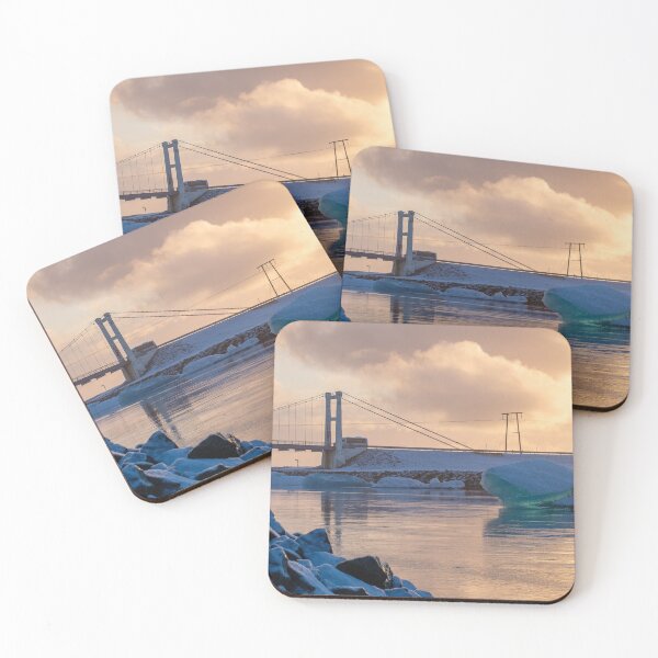 Item preview, Jökulsárlón Glacier Lagoon Iceland: golden sunset, bridge and an iceberg designed and sold by VadimK.