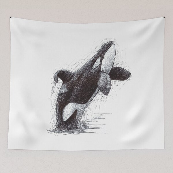 Item preview, Ulises the Killer Whale Scribble designed and sold by ArtyOrca.