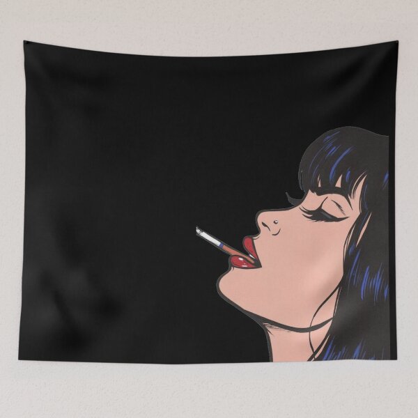 Item preview, Pop art of girl smoking a cigarette designed and sold by MindChirp.