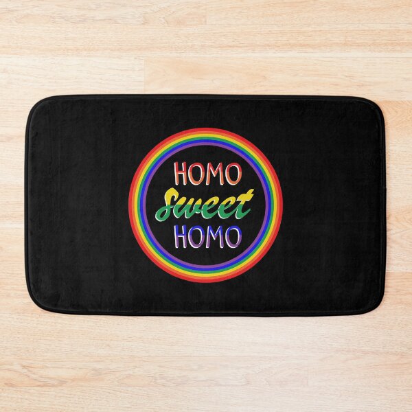 Item preview, Funny "Homo Sweet Homo" Pun in Rainbow Circle Gay Pride designed and sold by Elvin Dantes.
