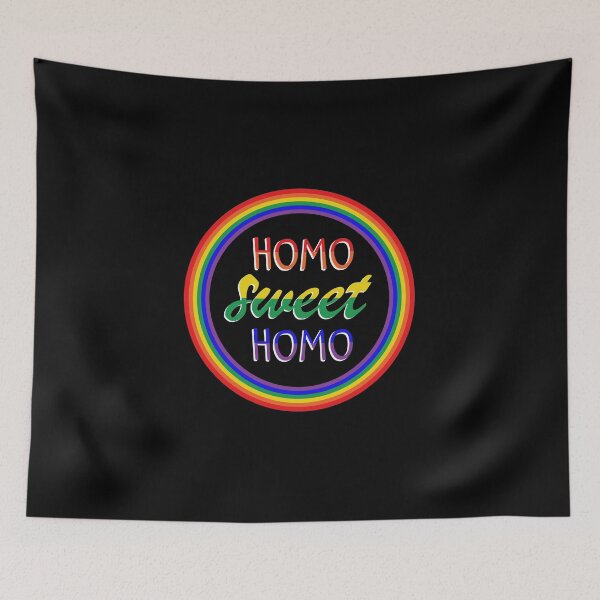 Item preview, Funny "Homo Sweet Homo" Pun in Rainbow Circle Gay Pride designed and sold by Elvin Dantes.