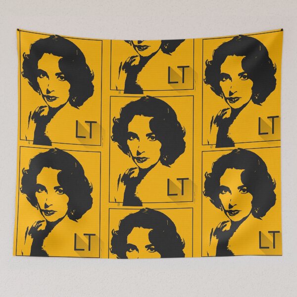 Aperçu de l'œuvre liz taylor portrait jaune pop créée et vendue par stadium159.