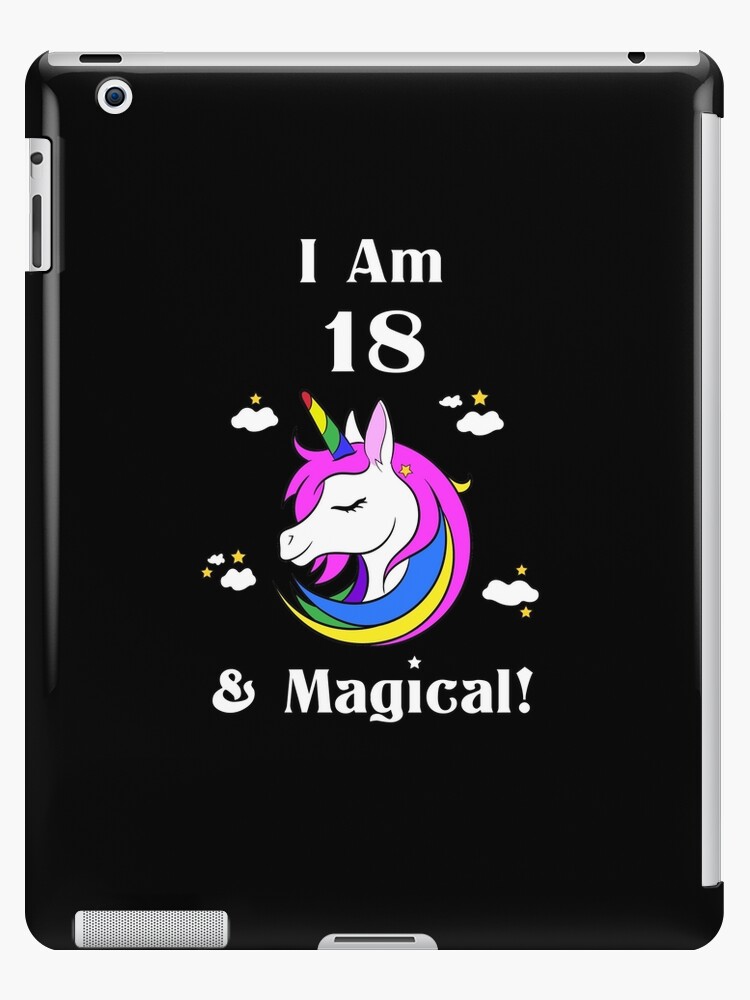 Coque Et Skin Adhesive Ipad J Ai 18 Ans Et La Licorne Mignonne Magique 18e Cadeaux D Anniversaire Pour Les Adolescents Drole De Dix Huit Ans Pour Les Garcons Et Les Filles Par