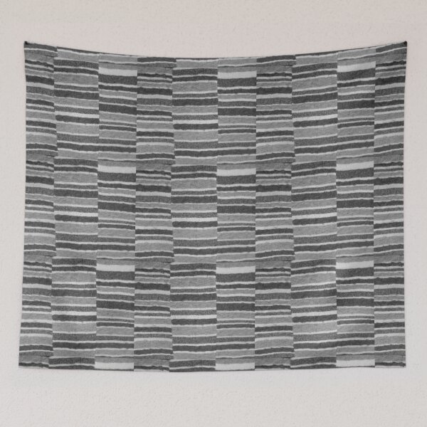 Item preview, vintage knitted monochrome black and white stripes designed and sold by pollywolly.