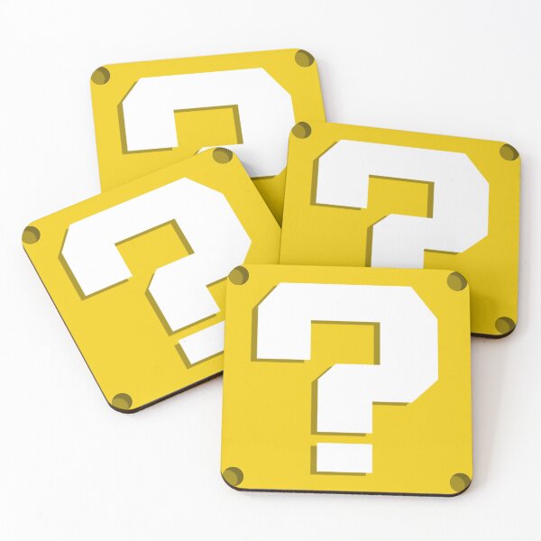 Question Mark Block Box Parody Coasters (Set of 4)