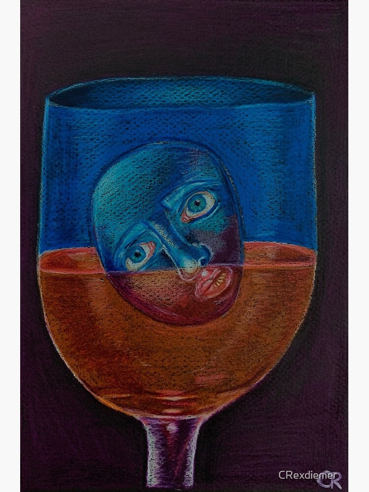""Glass Half Full" Coloured Pencil Drawing" Art Print by CRexdiemer Redbubble