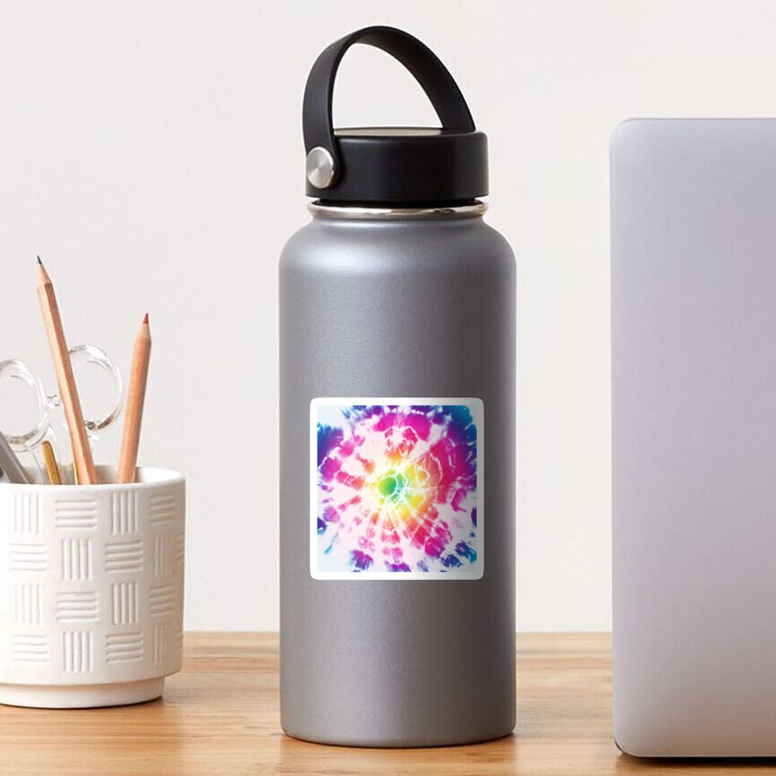 Tie Dye Rainbow Sunburst Sticker