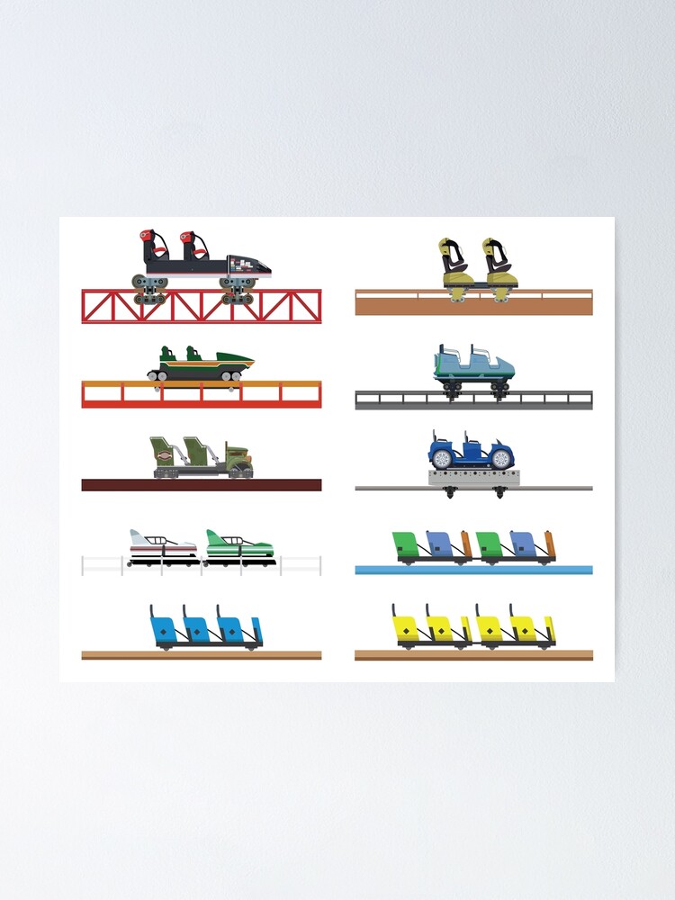 Alternate view of Kings Dominion Coaster Cars Design Poster