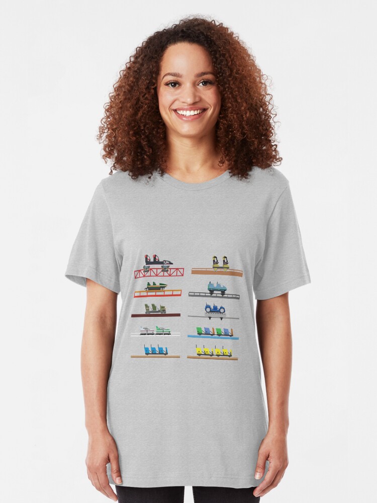 Alternate view of Kings Dominion Coaster Cars Design Slim Fit T-Shirt