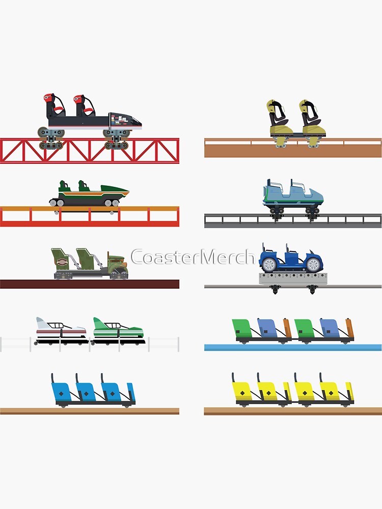 Thumbnail 3 of 3, Sticker, Kings Dominion Coaster Cars Design designed and sold by CoasterMerch.