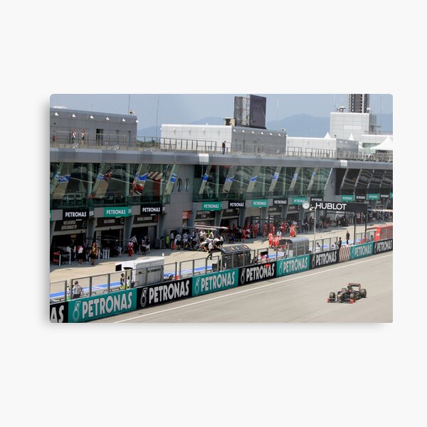 Lotus Renault F1 across the Pit Garages Metal Print