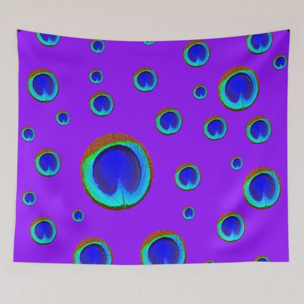 Item preview, FUCHSIA PINK COLOR FLOATING  PEACOCK FEATHER EYES ART designed and sold by sharlesart.