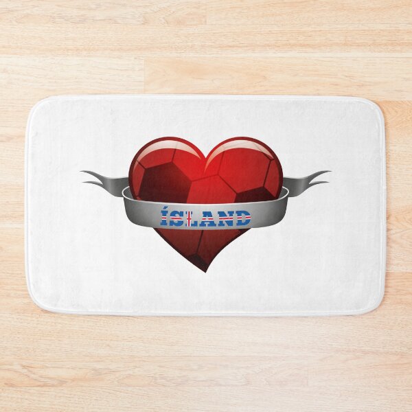 Item preview, Ísland Iceland soccer heart designed and sold by MarlowLoom.