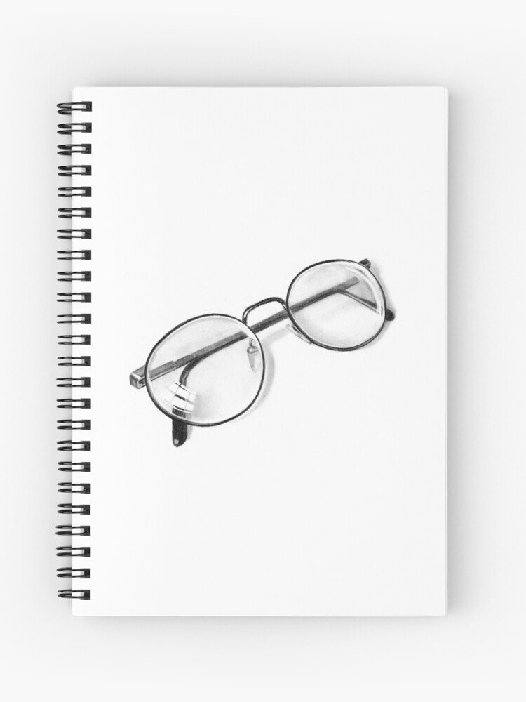 Cuaderno de espiral «Gafas, anteojos, dibujo a lápiz, vista, visión,  lectura» de Joyce | Redbubble