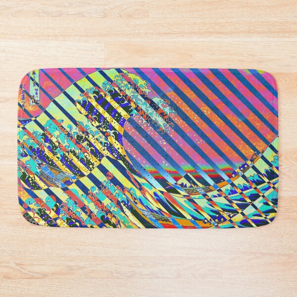 Item preview, 80s Retro Great Wave Of Kanagawa - Interlaced Lines  designed and sold by Dator-Abstracts.