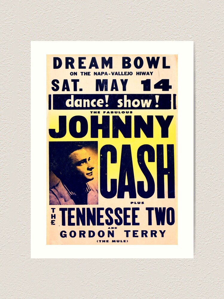 Vintage Johnny Cash The Tennessee Two Concert Poster Art Print By Tennessee Carly Redbubble