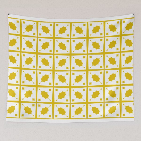 Item preview, Yellow and White Arabesque Pattern designed and sold by Poetic Patterns Studio.