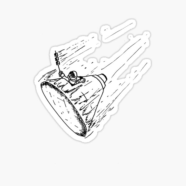 Marshmallow Re-Entry Space Cartoon Sticker