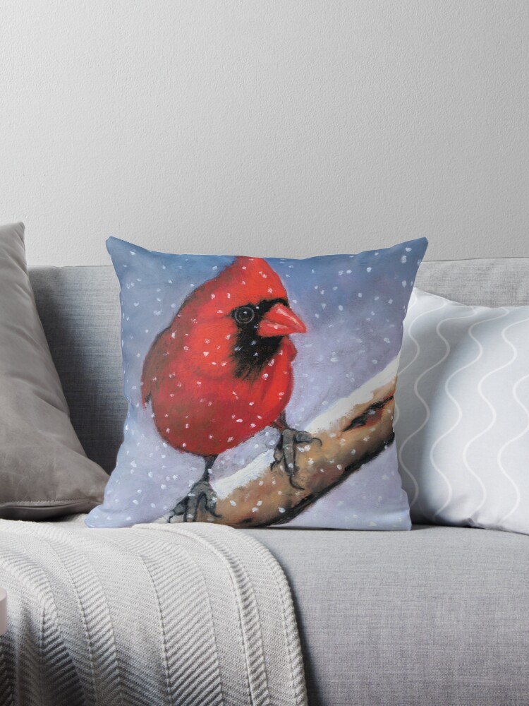 Bird Pillow Covers 18x18 Oil Painting Wildlife Birds Tree Branches