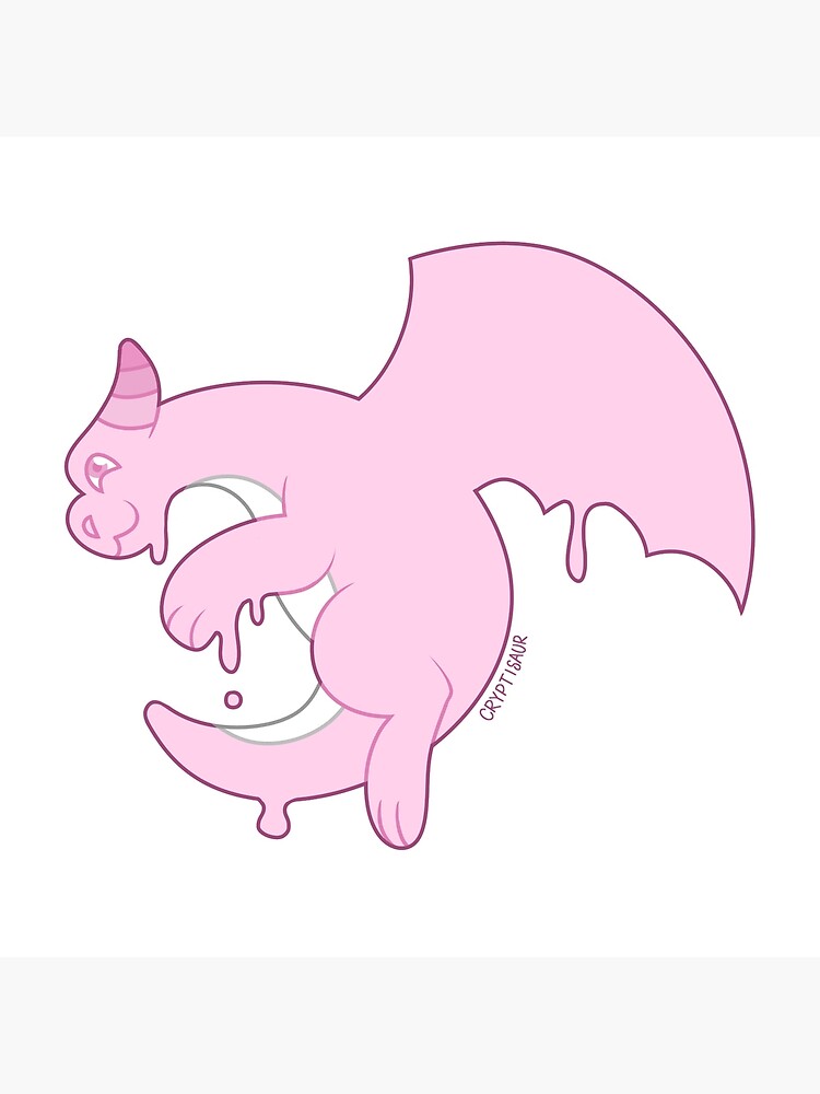 Cute Pastel Pink Slime Dragon Art Board Print By Cryptisaur Redbubble