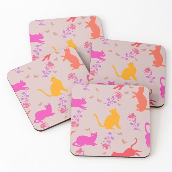 Item preview, Cats, flowers and butterflies pink designed and sold by AtelierEmiLou.