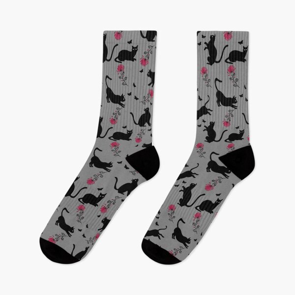 Item preview, Black cats, red flowers and butterflies  designed and sold by AtelierEmiLou.