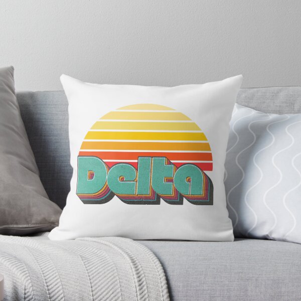 Retro Delta Throw Pillow