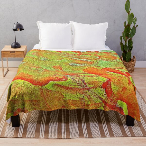 Artikelvorschau, Blutende Natur abstrakte Acryl Malerei orangerot und grün entworfen und verkauft von GittaG74.
