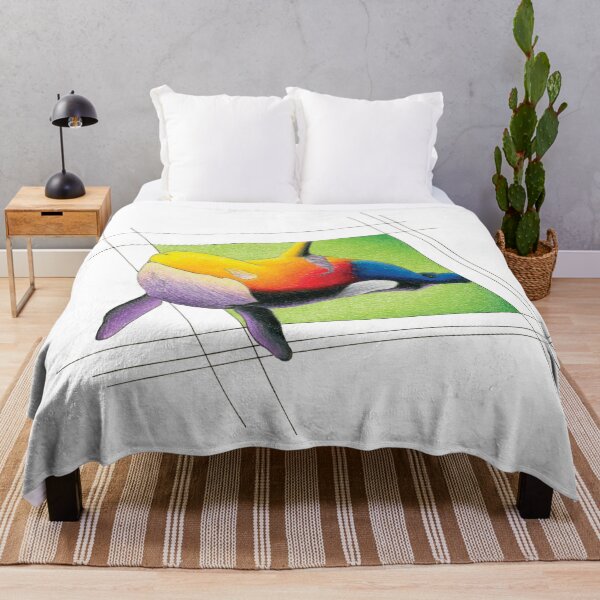 Item preview, Rainbow Killer Whale Drawing designed and sold by ArtyOrca.
