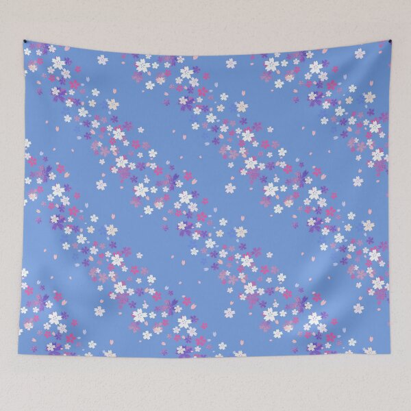 Item preview, Cherry blossoms in the wind -light blue and pink designed and sold by AtelierEmiLou.