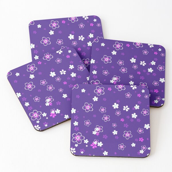 Cherry blossom snow -purple Coasters (Set of 4)